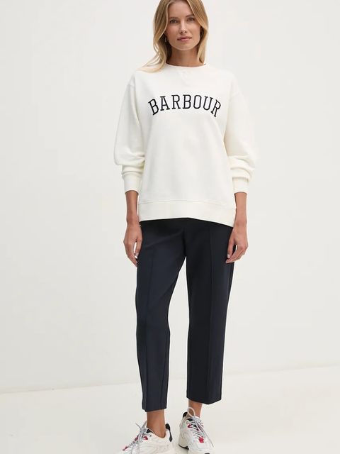 Barbour bluza bawełniana damska kolor biały z aplikacją LOL0591 - zdjęcie produktu nr 2