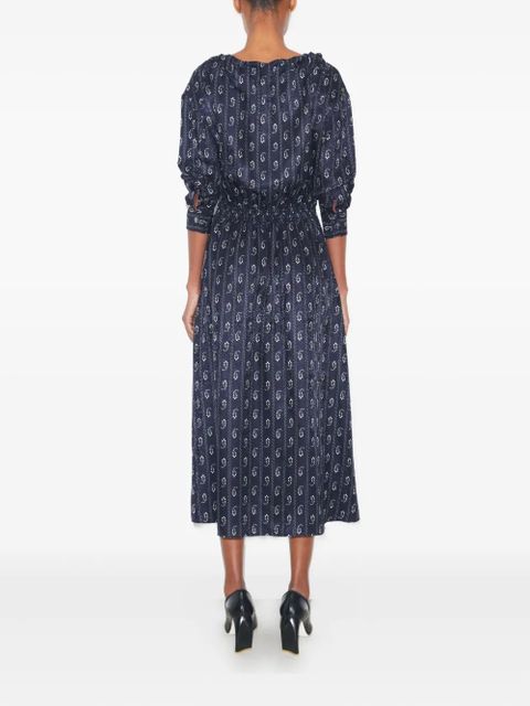 Tory Burch paisley-print smocked dress - Blue