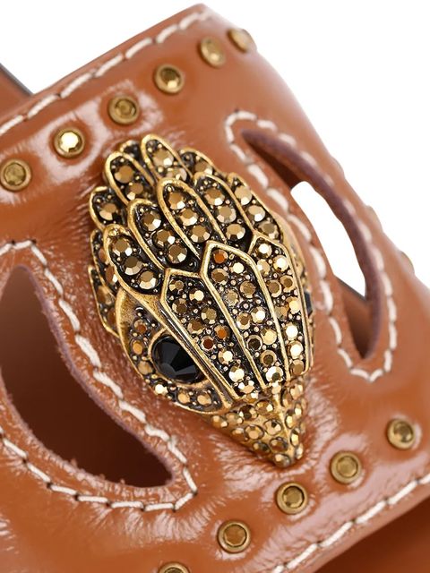 Kurt Geiger London klapki skórzane Eagle Stud Cut Out Flat