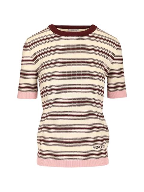Moncler striped ribbed-knit sweater - Neutrals - zdjęcie produktu nr 1