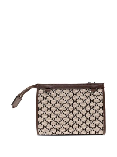 Max Mara monogram-pattern clutch bag - Brown