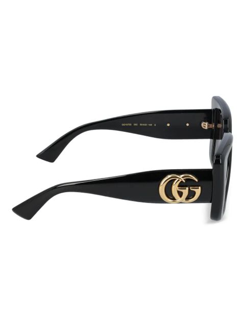 Gucci butterfly-frame double G sunglasses - Black