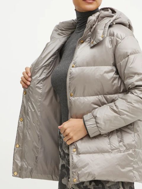 Twinset kurtka puchowa damska kolor szary zimowa 242TT2381