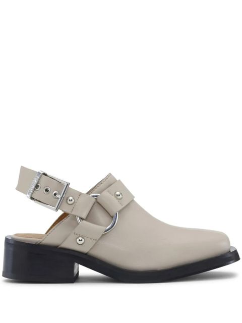 GANNI stud-embellished slingback mules - Neutrals - zdjęcie produktu nr 1