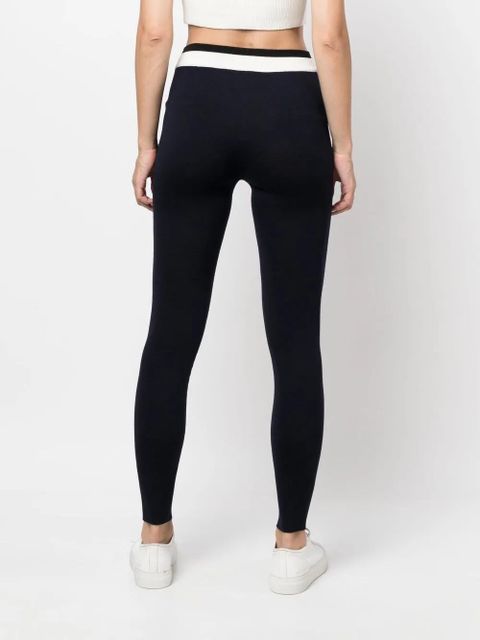 Jil Sander contrast-stripe knitted leggings - Blue