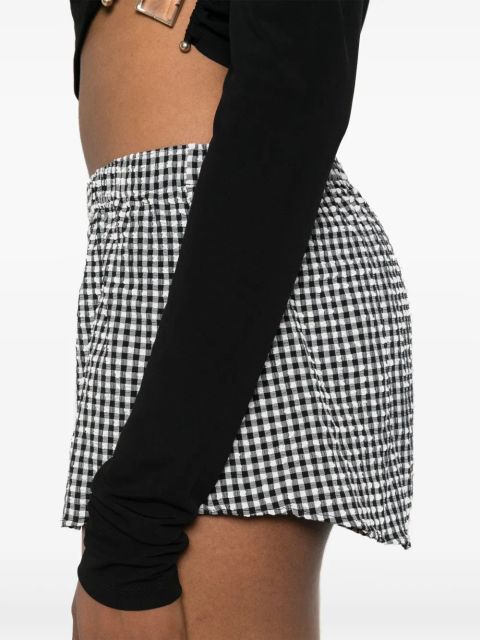 Hunza G checked shorts - Black