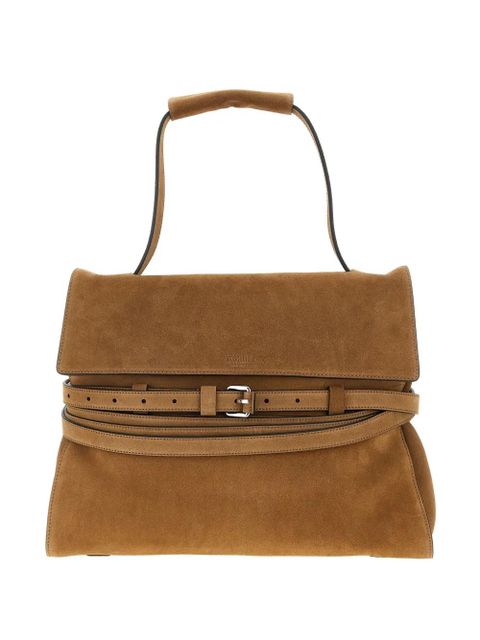 Moschino medium Tie Me belt-detail suede shoulder bag - Brown - zdjęcie produktu nr 1