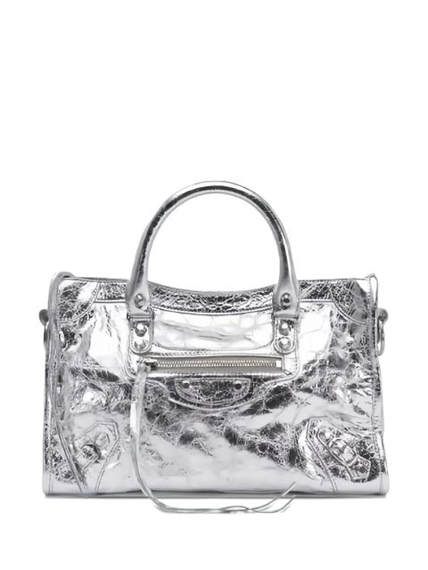Balenciaga Le City metallic leather tote bag - Silver