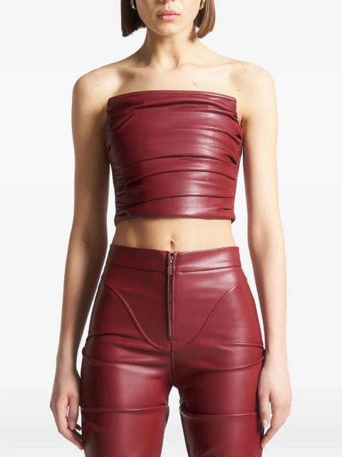 Manière De Voir pleated zip-up corset top - Red