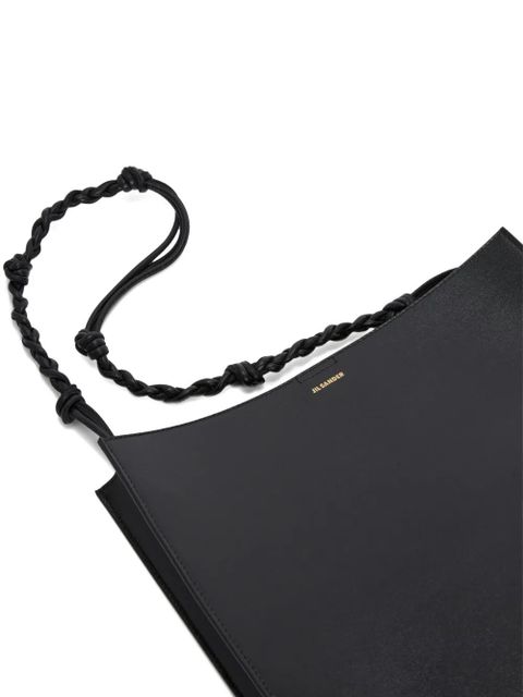 Jil Sander Tangle knotted strap embossed logo shoulder bag - Black