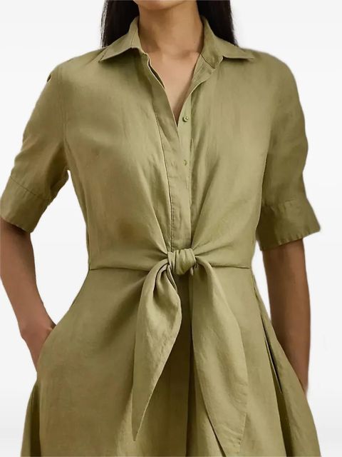 Lauren Ralph Lauren tie-front shirt dress - Green