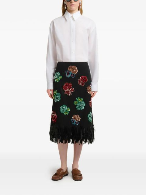 Marni sequin flower fringe skirt - Black - zdjęcie produktu nr 2