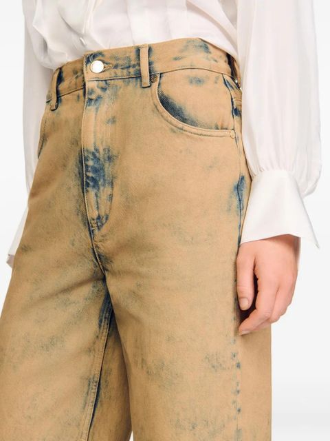 SANDRO acid-wash five-pocket jeans - Brown