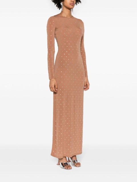Rabanne crystal-embellished maxi dress - Brown