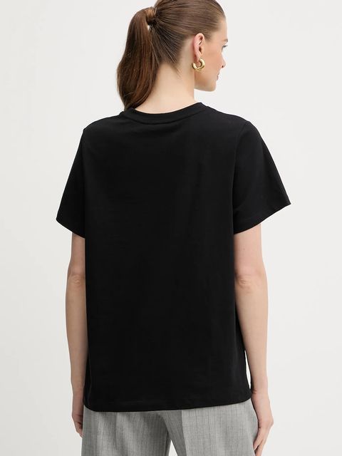 Twinset t-shirt bawełniany damski kolor czarny 252TP2057