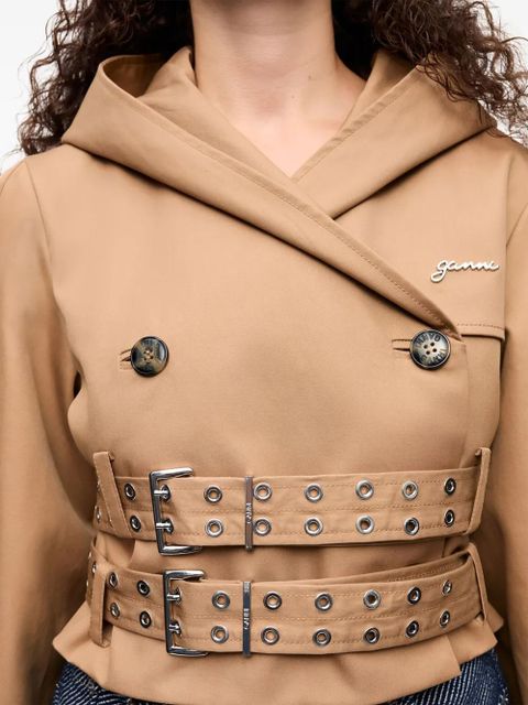 GANNI hooded jacket - Brown