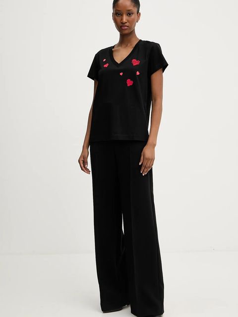 Karl Lagerfeld t-shirt bawełniany damski kolor czarny A3W17017 - zdjęcie produktu nr 2