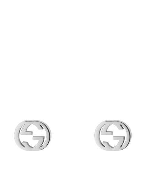 Gucci double logo stud earrings - Silver - zdjęcie produktu nr 2