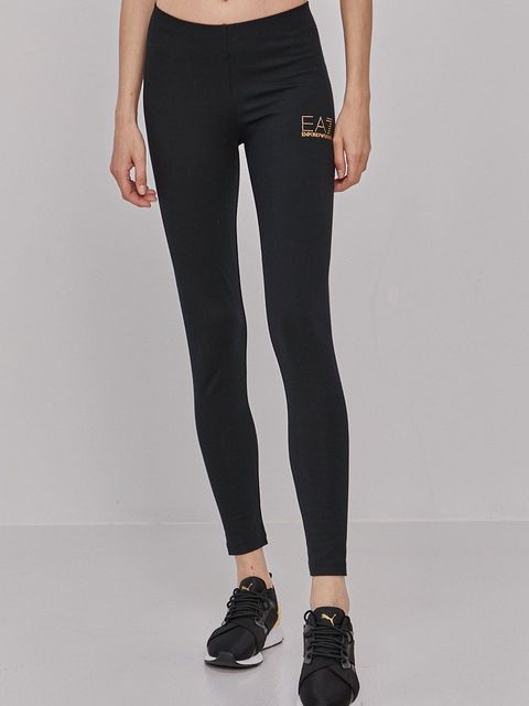 EA7 Emporio Armani Legginsy 8NTP82.TJ01Z damskie kolor czarny z aplikacją