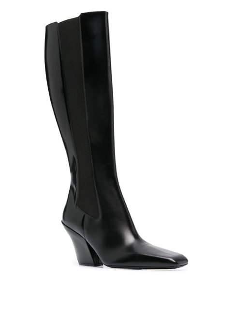 Prada block-heel leather boots - Black - zdjęcie produktu nr 2
