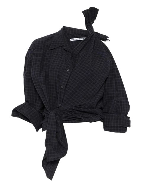 Alexander Wang knotted plaid shirt - Blue - zdjęcie produktu nr 1