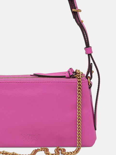 Pinko torebka skórzana kolor różowy 105359 A0QO