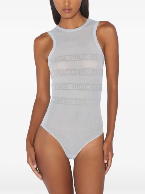 Jean Paul Gaultier mesh flocked bodysuit - Blue