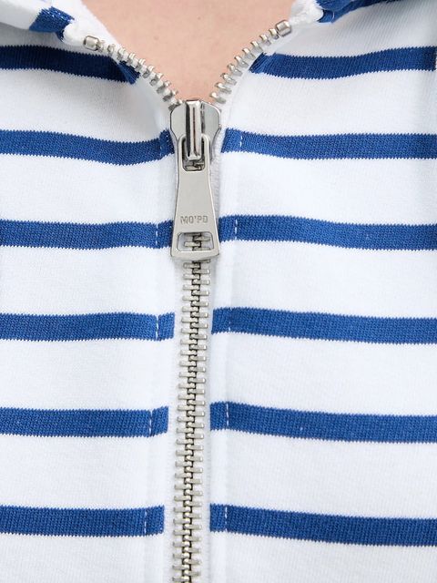 Marc O'Polo bluza bawełniana damska kolor granatowy z kapturem wzorzysta 5000006577