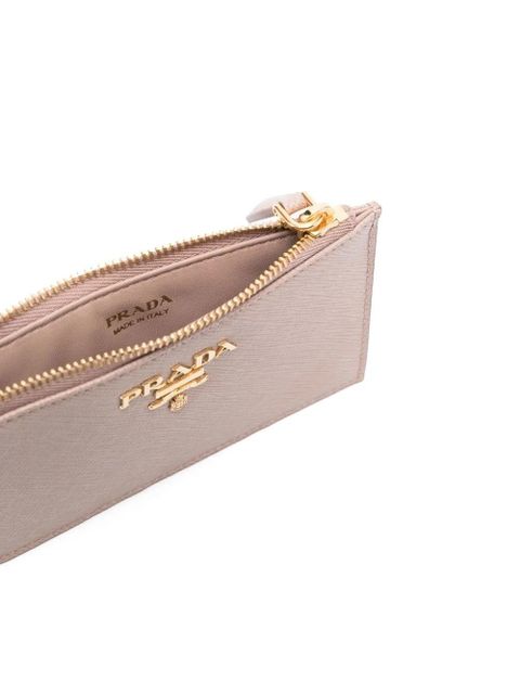 Prada logo-detail leather purse - Neutrals