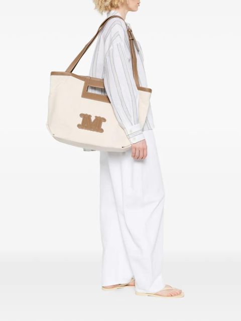 Max Mara logo-patch tote bag - Neutrals - zdjęcie produktu nr 2