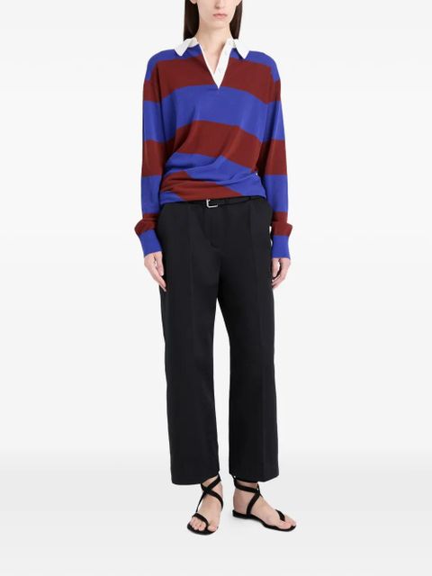 Proenza Schouler Corinna striped draped polo top - Blue