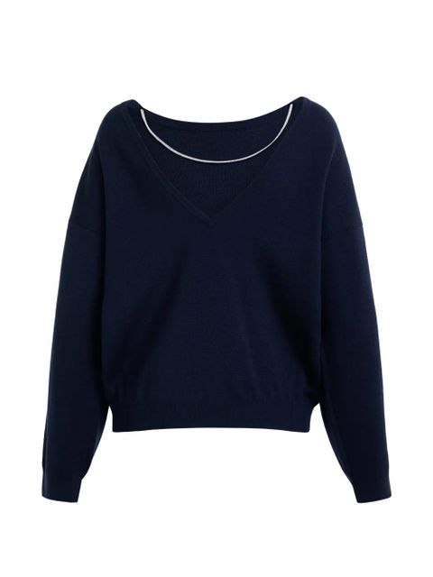 Essentiel Antwerp rhinestone-strap sweater - Blue - zdjęcie produktu nr 1