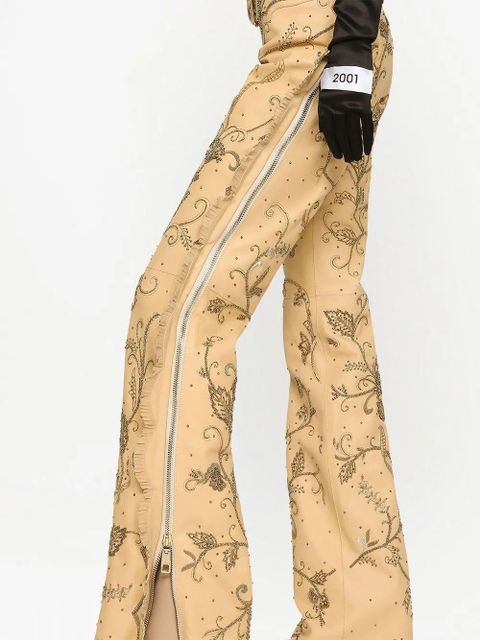 Dolce & Gabbana KIM DOLCE&GABBANA embellished leather trousers - Neutrals