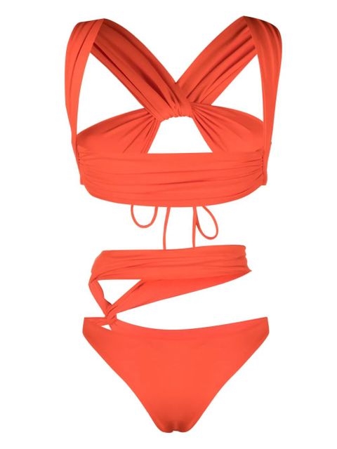 The Attico crossover draped bikini set - Orange - zdjęcie produktu nr 2