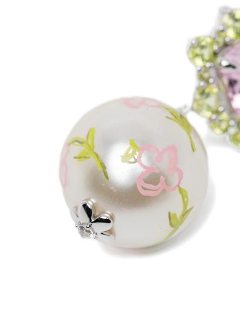 SHUSHU/TONG painted faux-pearl earrings - Silver