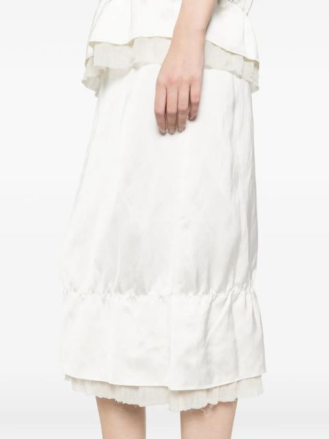 TOTEME layered satin midi skirt - Neutrals