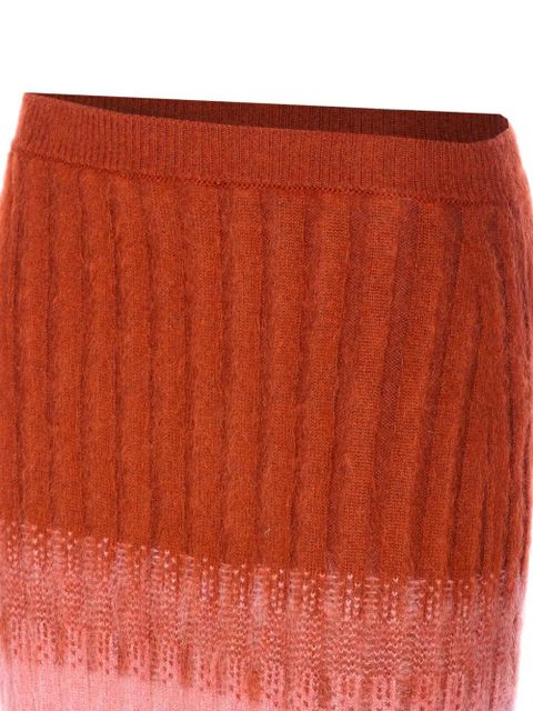 FENDI knitted embroidered midi skirt - Orange