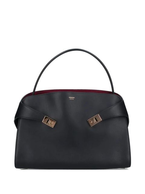 Ferragamo large Hug turn-lock soft shoulder bag - Black - zdjęcie produktu nr 1