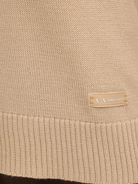 Armani Exchange sweter z dodatkiem wełny damski kolor beżowy lekki XW001335 AF13774