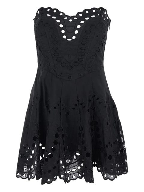 Charo Ruiz Ibiza embroidered shirred mini dress - Black - zdjęcie produktu nr 1