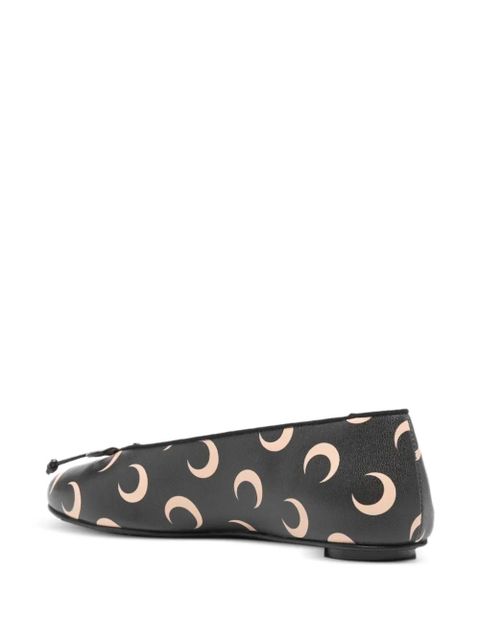 Marine Serre crescent-moon print ballet flats - Black