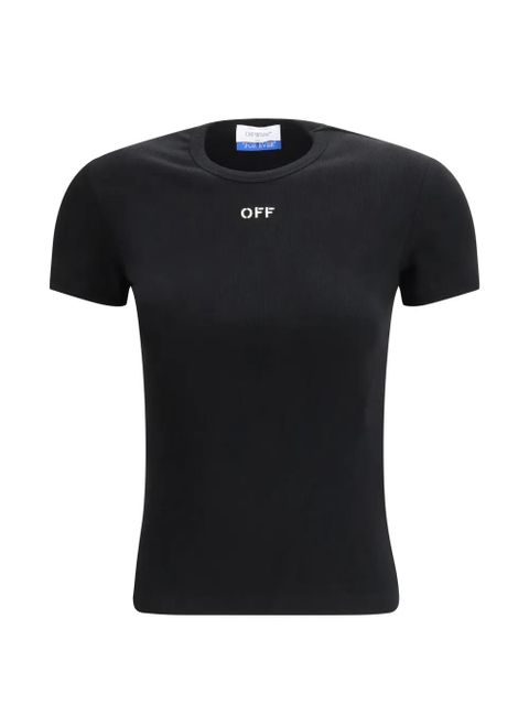 Off-White ribbed T-shirt - Black - zdjęcie produktu nr 1