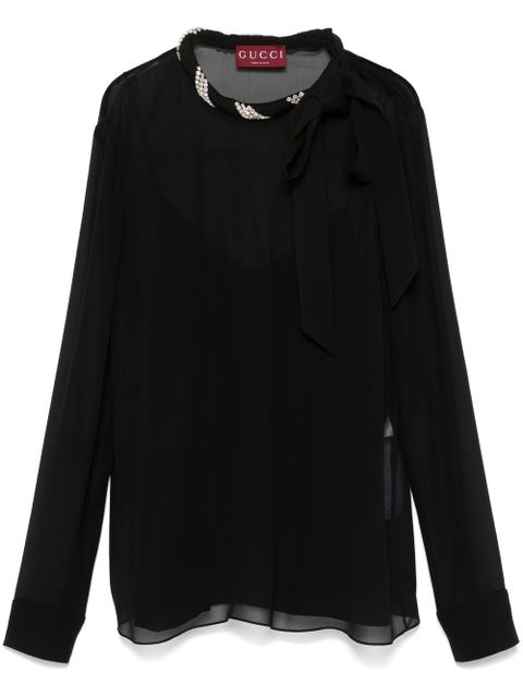 Gucci crystal-embellished blouse - Black - zdjęcie produktu nr 1