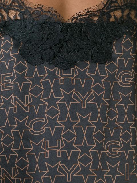 Givenchy logo print lace dress - Black