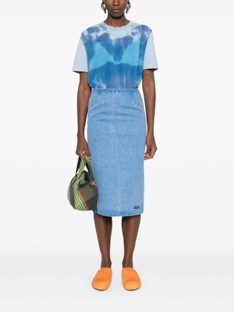 Marni logo-patch denim pencil skirt - Blue - zdjęcie produktu nr 1