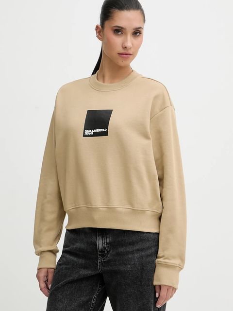 Karl Lagerfeld Jeans bluza bawełniana damska kolor beżowy z nadrukiem A1W20006 - zdjęcie produktu nr 1