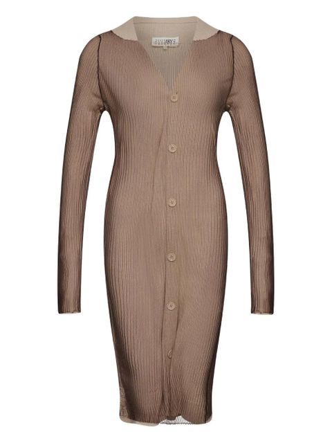 MM6 Maison Margiela ribbed buttoned cardigan dress - Neutrals - zdjęcie produktu nr 1