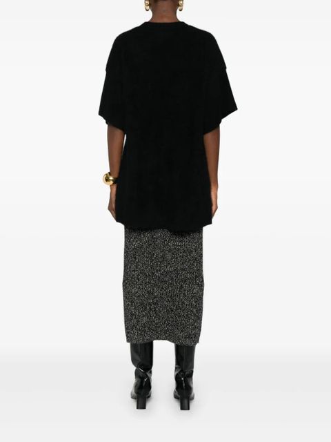 Nanushka short-sleeve cashmere knitted T-shirt - Black