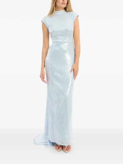 ROTATE BIRGER CHRISTENSEN sequin cap-sleeve maxi dress - Blue
