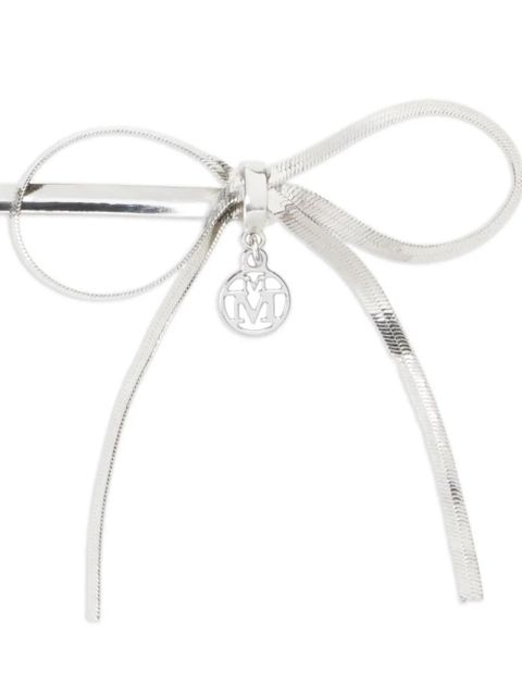 Maison Michel bow-embellished hair slides - SILVER - zdjęcie produktu nr 2